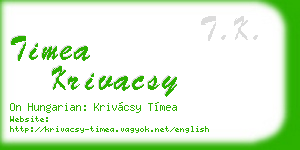 timea krivacsy business card