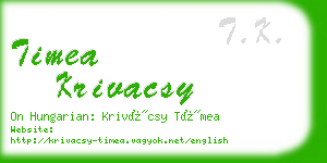 timea krivacsy business card